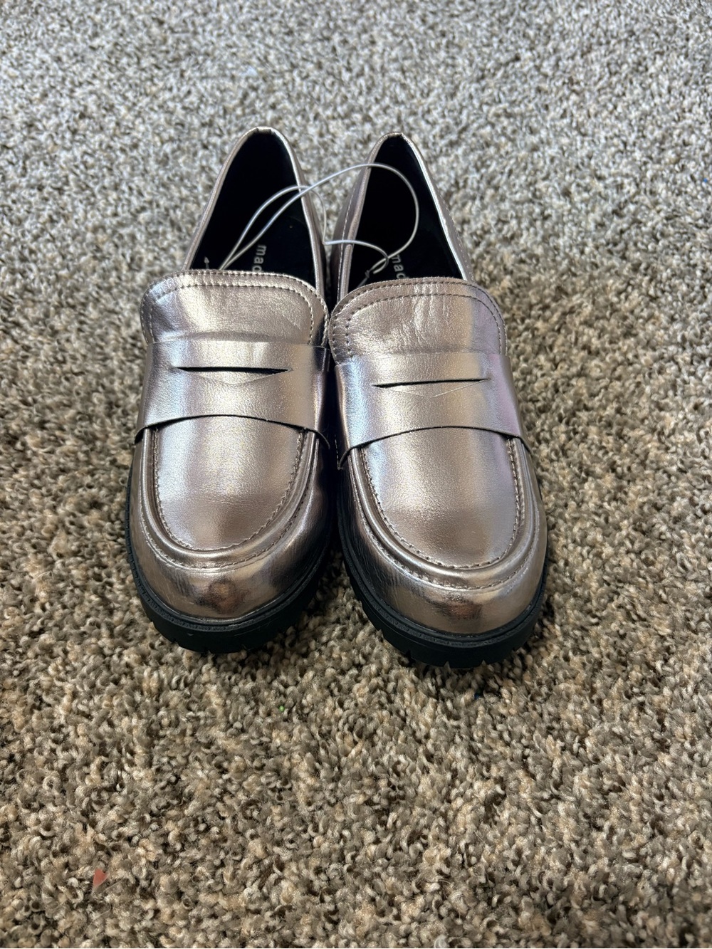 Madden Girl Metallic Silver Youth Penny Loafers